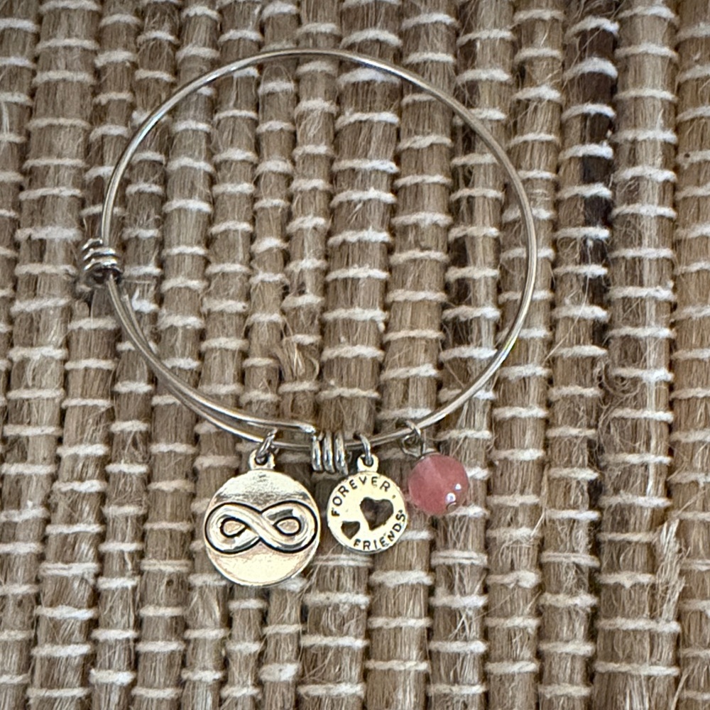 Gold and Pink Charm Bracelet